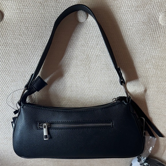 Ed Hardy Y2K Black Crossbody Bag Pink Logo Embroidered Skull Floral - Picture 4 of 9